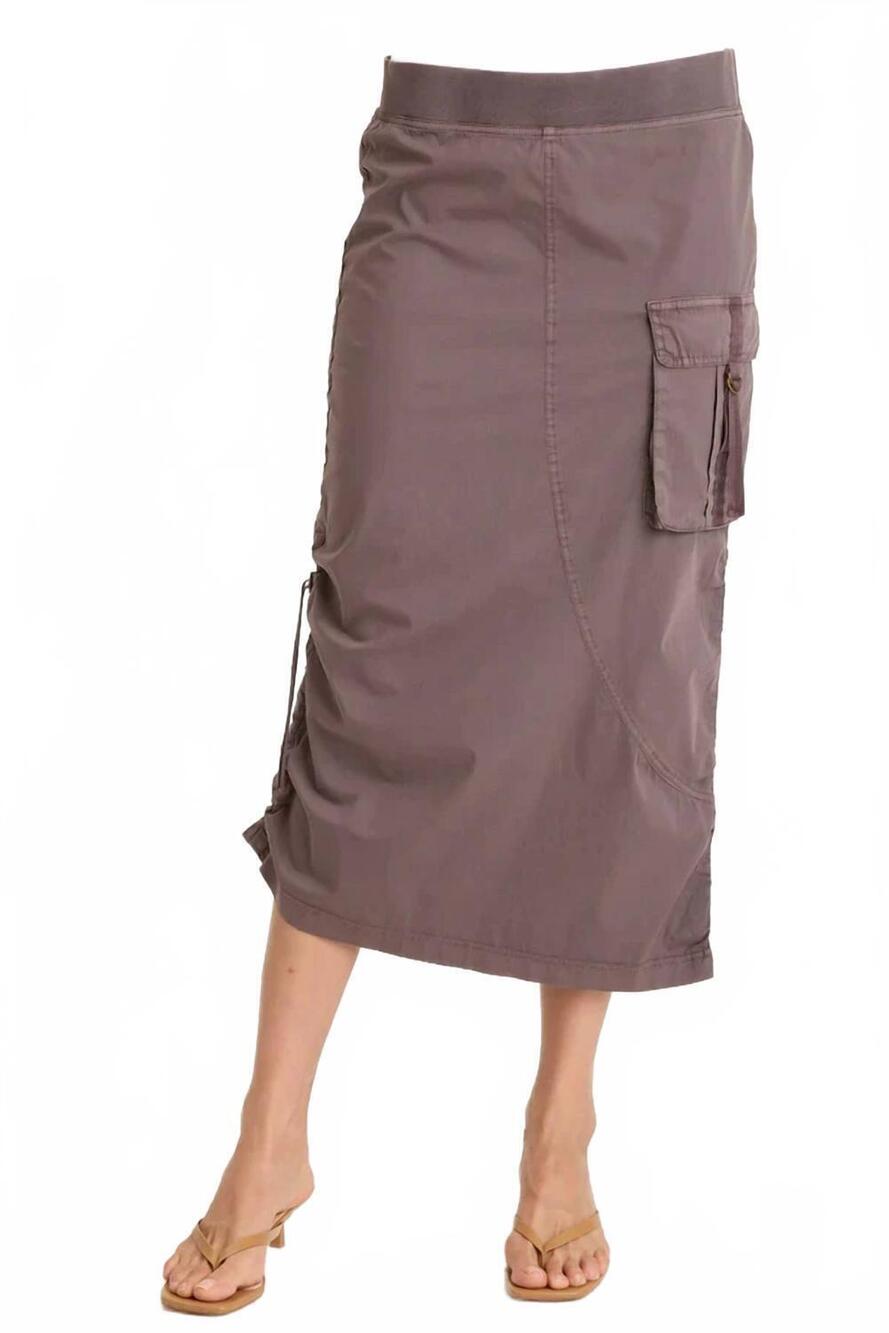 NEW XCVI bindi poplin side-cinch midi skirt in virtuoso pigment